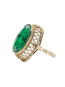 Винтидж крафт Пръстен Смарагд 14K жълто злато vrc129y